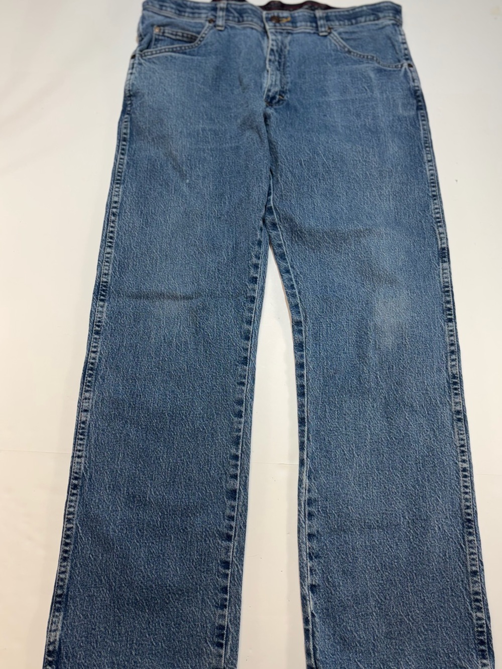 Wrangler Premium Quality Regular Fit Denim Jeans Blue Wash 36x30 Comfort